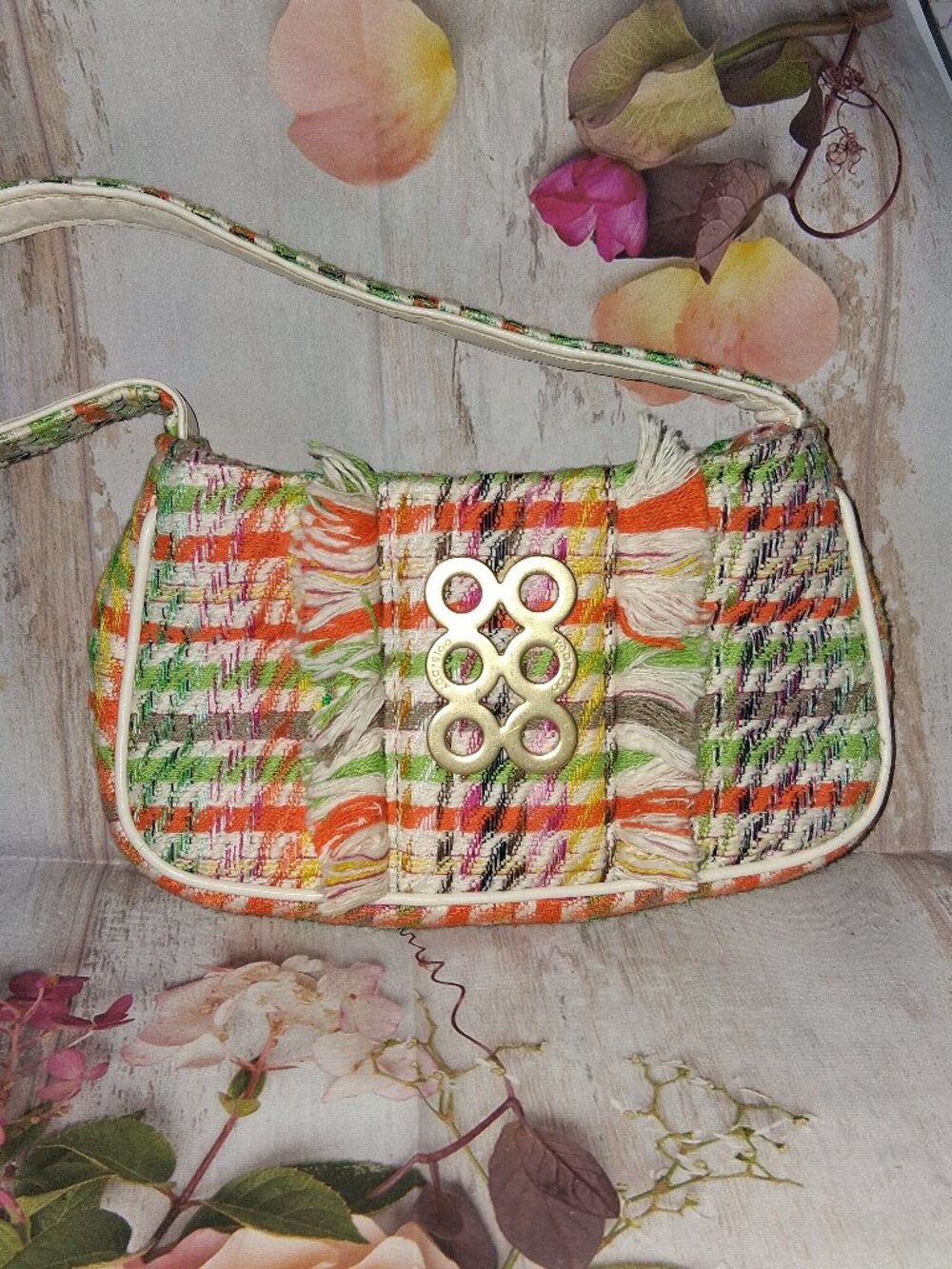 KOORELOO Women's Fringe Pochette Tweed Shoulder Purse Bag - Picture 4 of 16